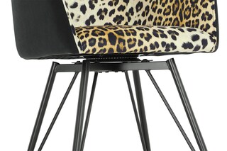 Stuhl Nala Microfaser Velvet Leo/Schwarz 57x88x64 cm