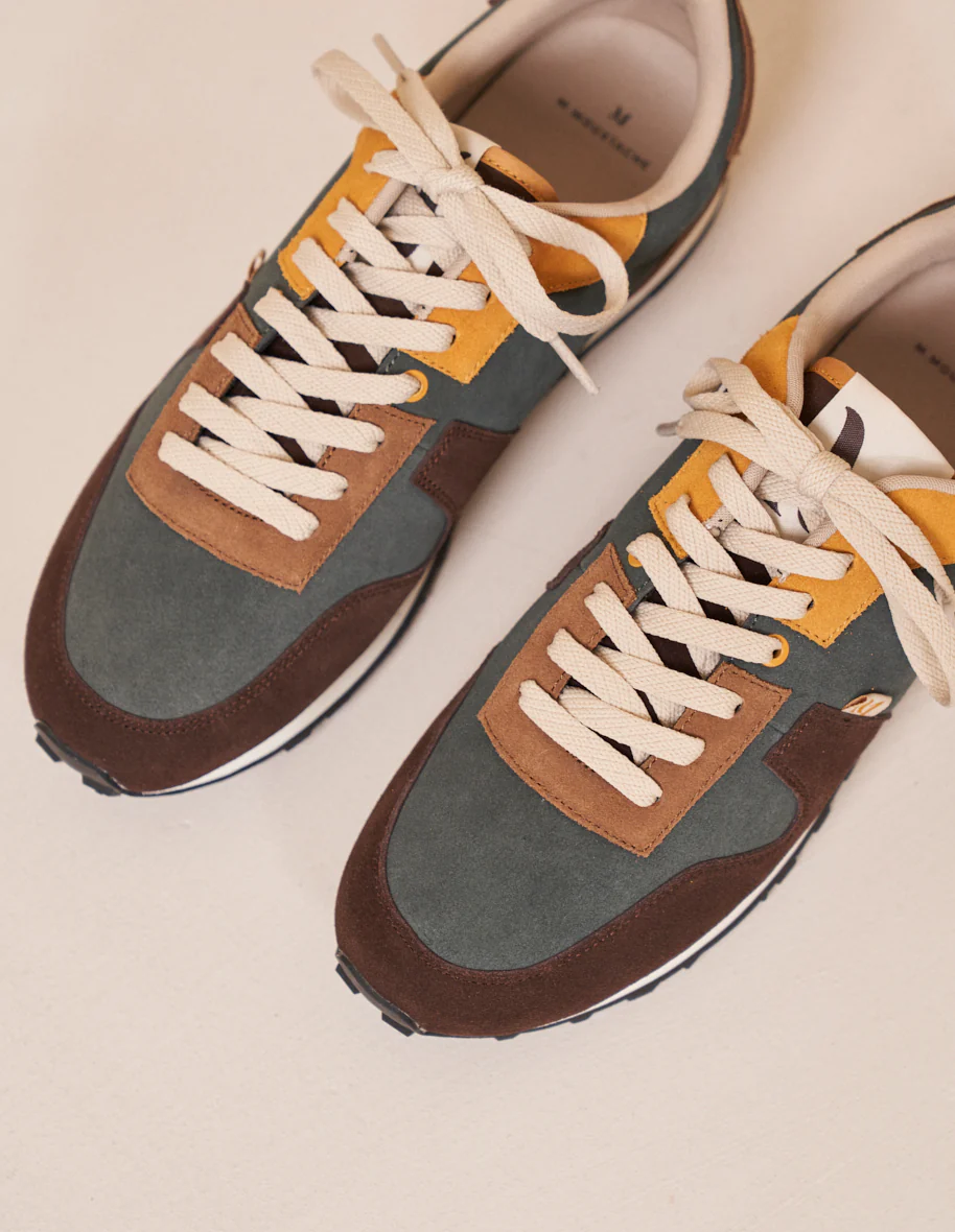 Baskets basses Sacha H - Suède vegan chocolat pin taupe