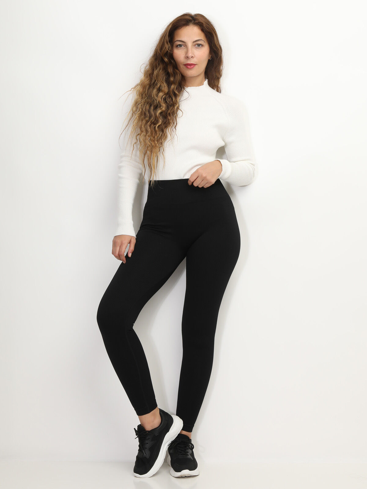 Legging côtelé push-up- Noir