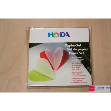 Heyda 20-48 756 79 Origami Faltblätter, Fächerherz, transparent