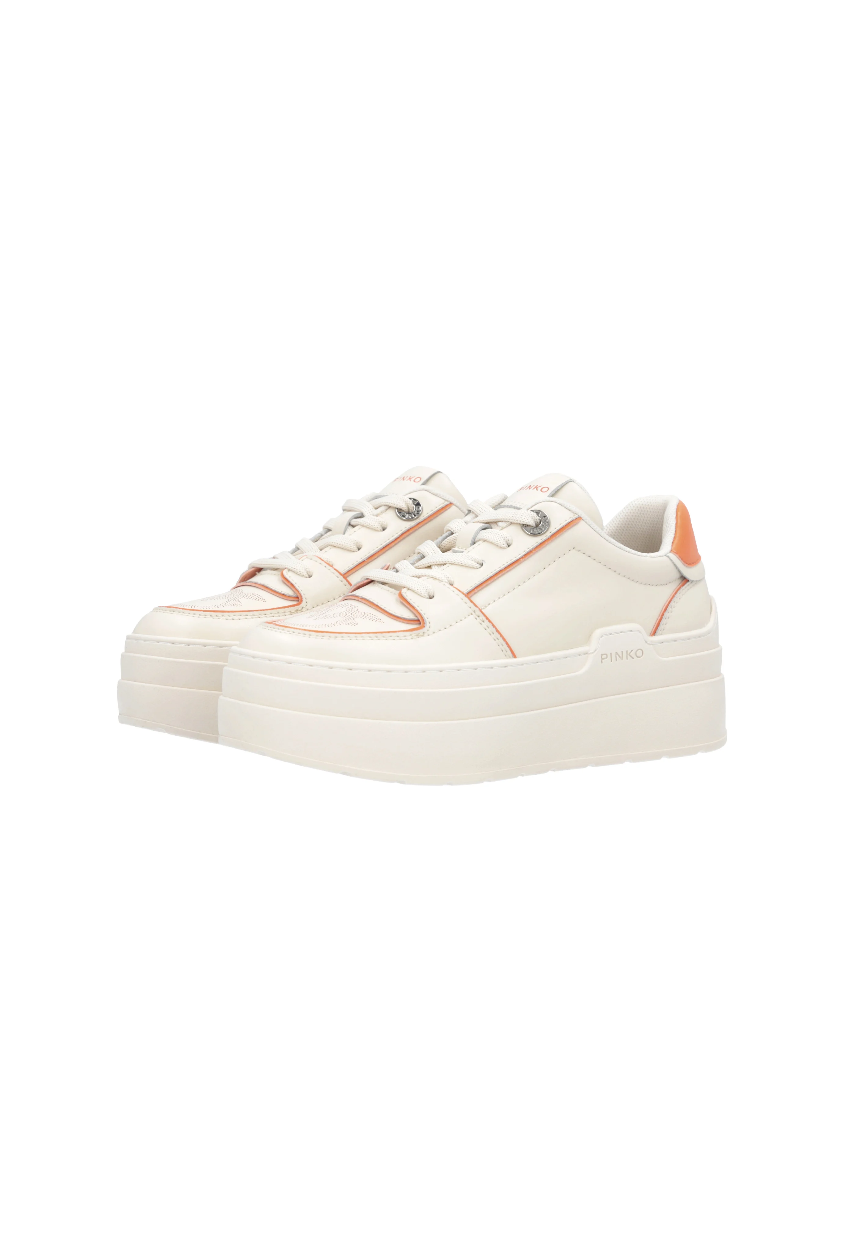 Sneakers bicolores à plateforme | Orange