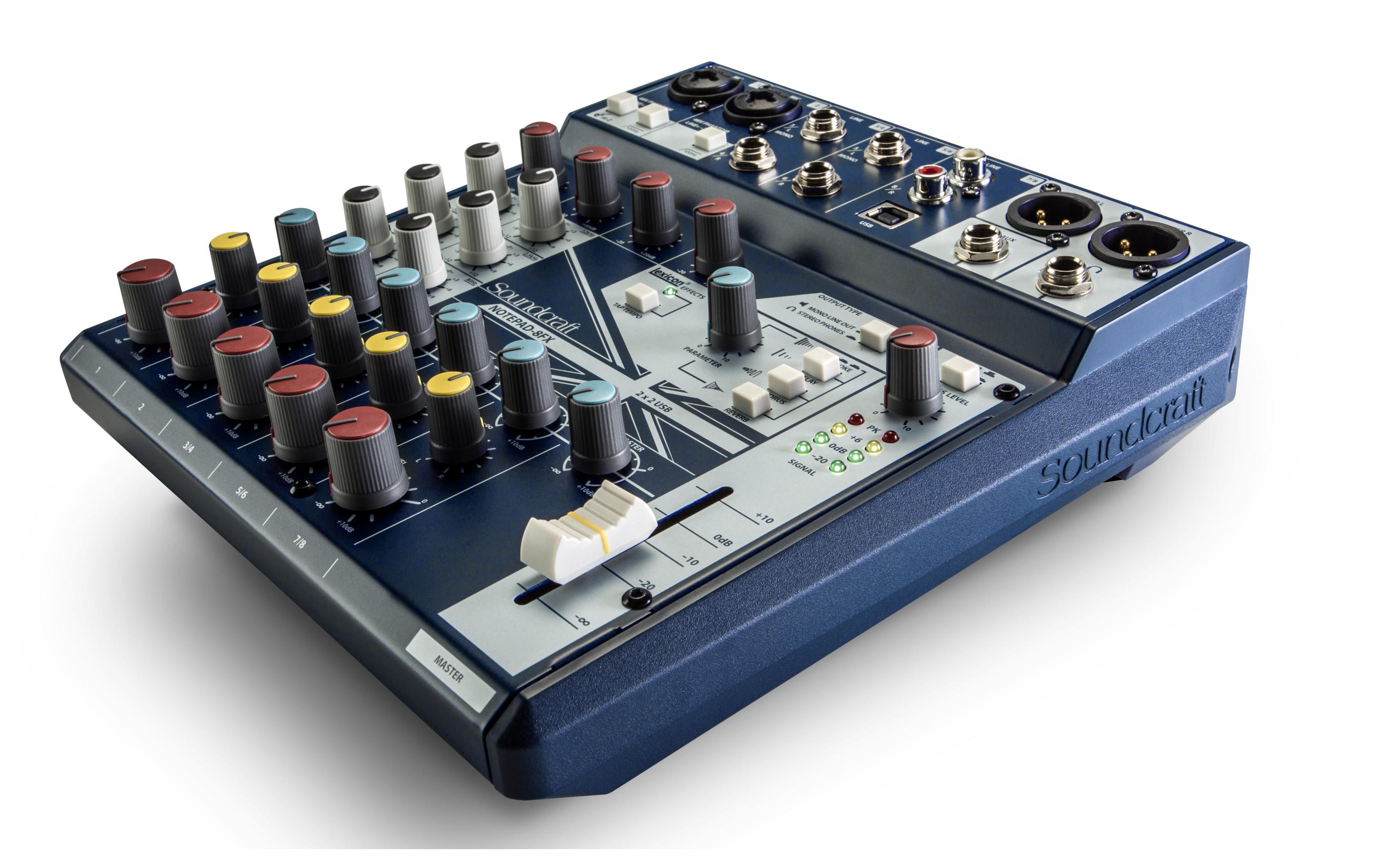 Mischpult Notepad-8FX<br>Kompakter Analog Mixer mit USB Interface