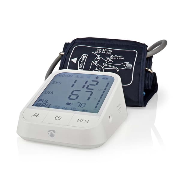 Nedis Smartlife Blodtrykksmåler | Væpne | Bluetooth® | LCD-Skjerm | 22 - 42 cm | Deteksjon av uregelmessig hjerteslag / Deteksjon for mansjettbruk / H