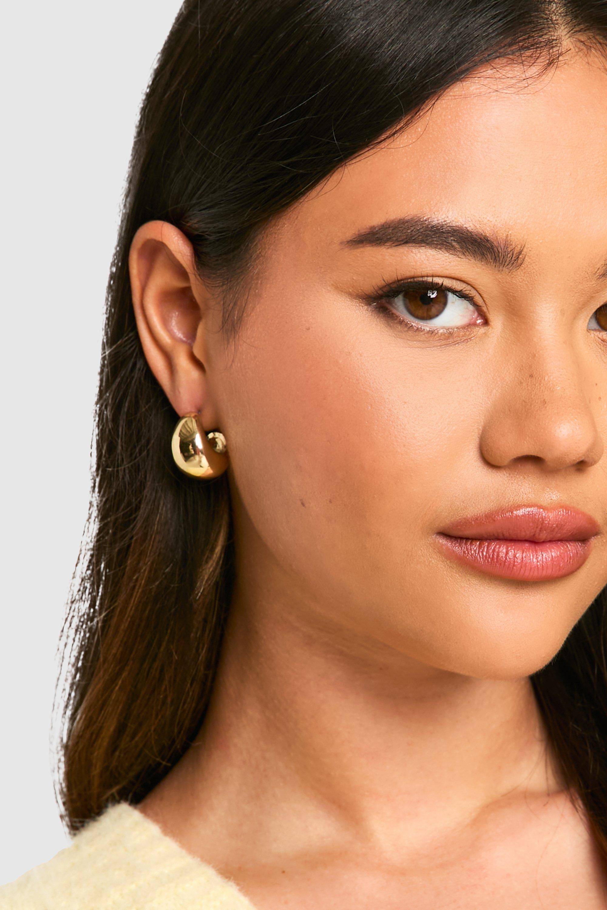 boohoo Mini Chunky Hoop Earrings