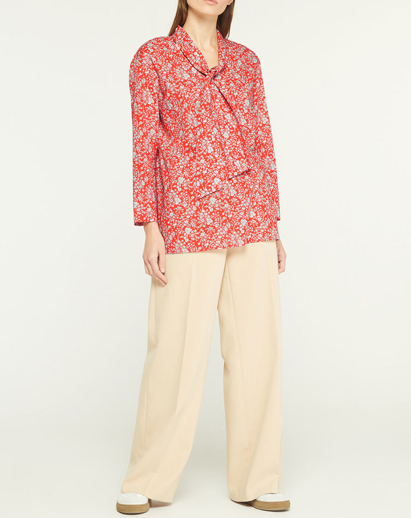 Jodhpur Chemise droite Pegy à fleurs rouge