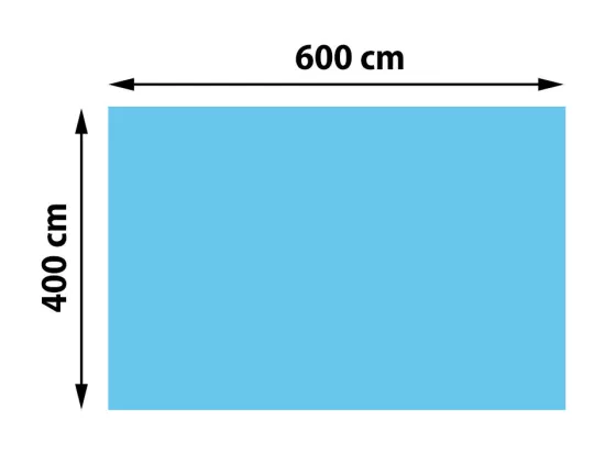 Couverture de piscine 400 µm, rectangulaire, 6x4 m,bleu