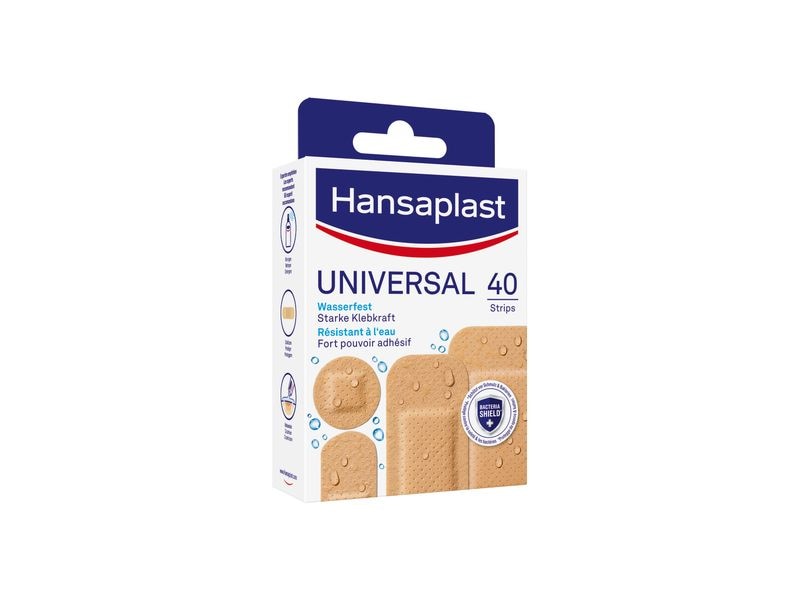 Hansaplast Wundpflaster Universal 40 Stück Wasserabweisendes Pflaster