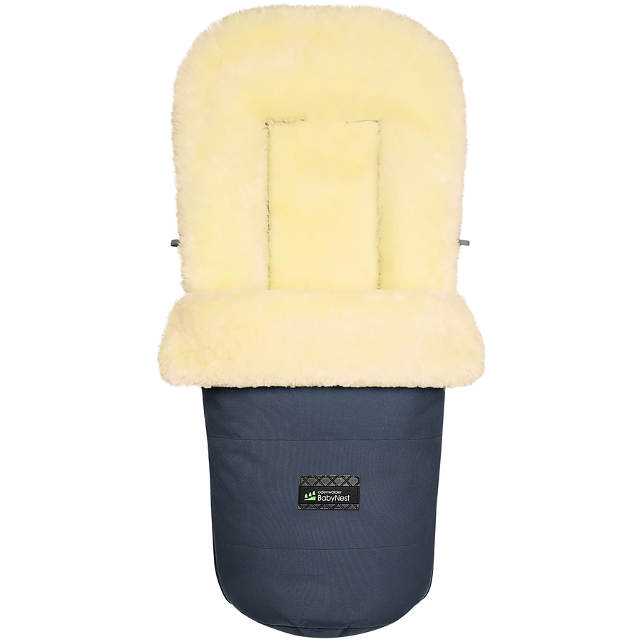 odenwälder Lammfell-Fußsack Leon plus marine