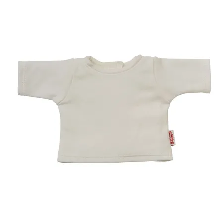 Heless Puppen-Latzhose aus 100 % Bio-Baumwolle, honiggelb, mit weißem T-Shirt, 2-teilig, Gr. 28-35 cm
