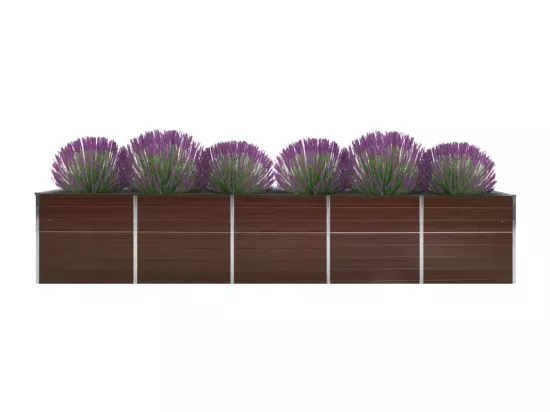 Lit surélevé de jardin Acier galvanisé 400x80x45 cm Marron