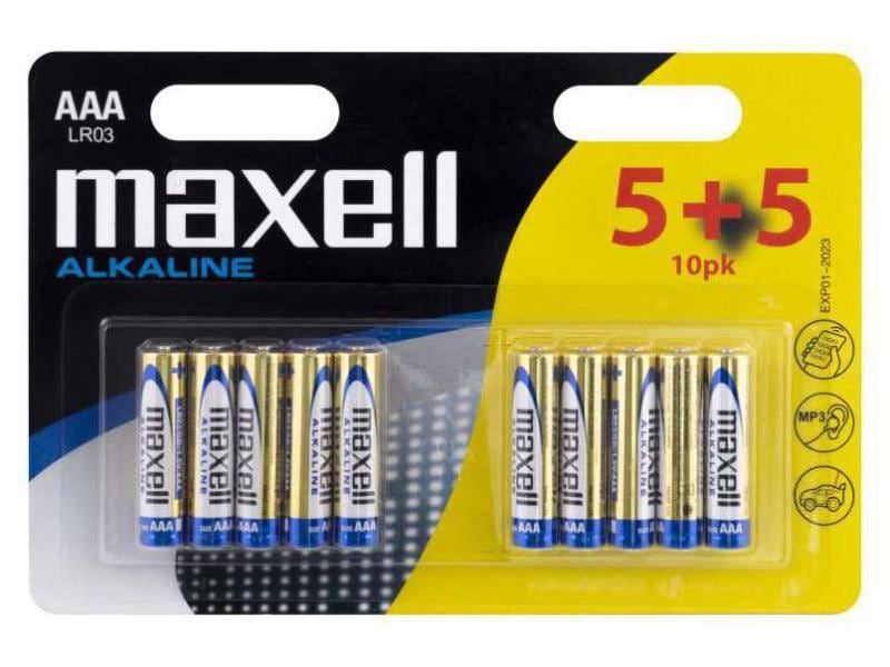 Maxell Europe LTD. Batterie Alkaline AAA , 10 Stück Typ LR03 / AAA / Micro, 10 Stück