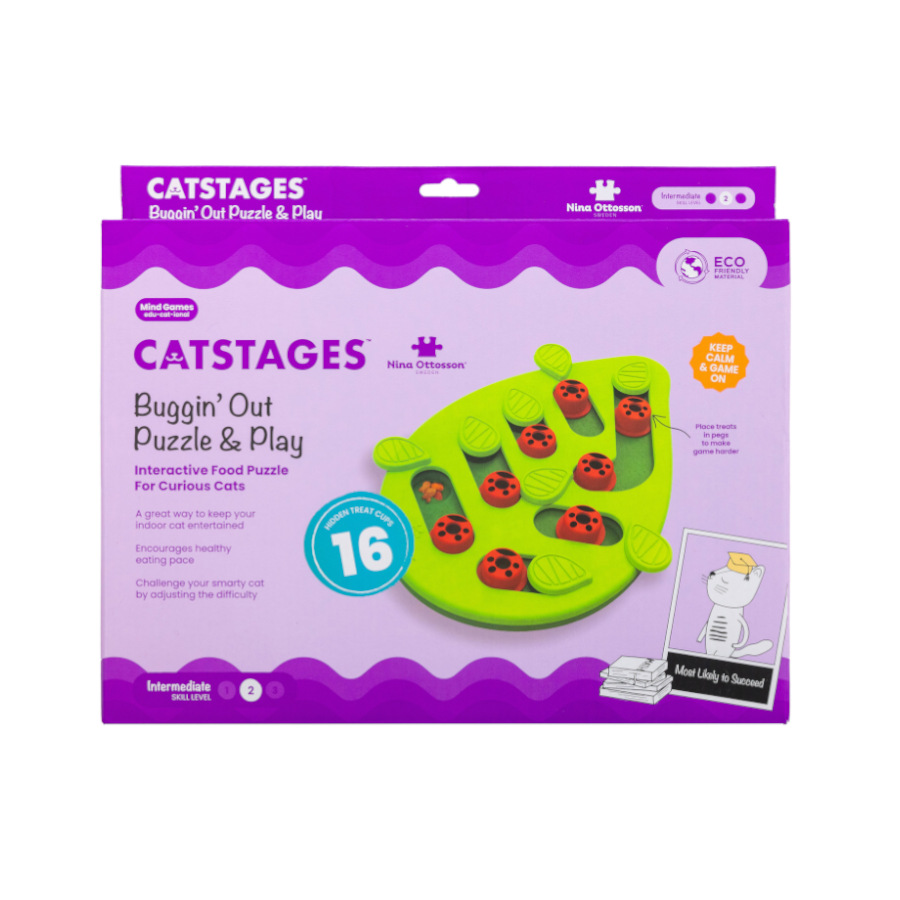 Brinquedo de Inteligência para Gatos Outward Hound Catstages Puzzle & Play Buggin' Out