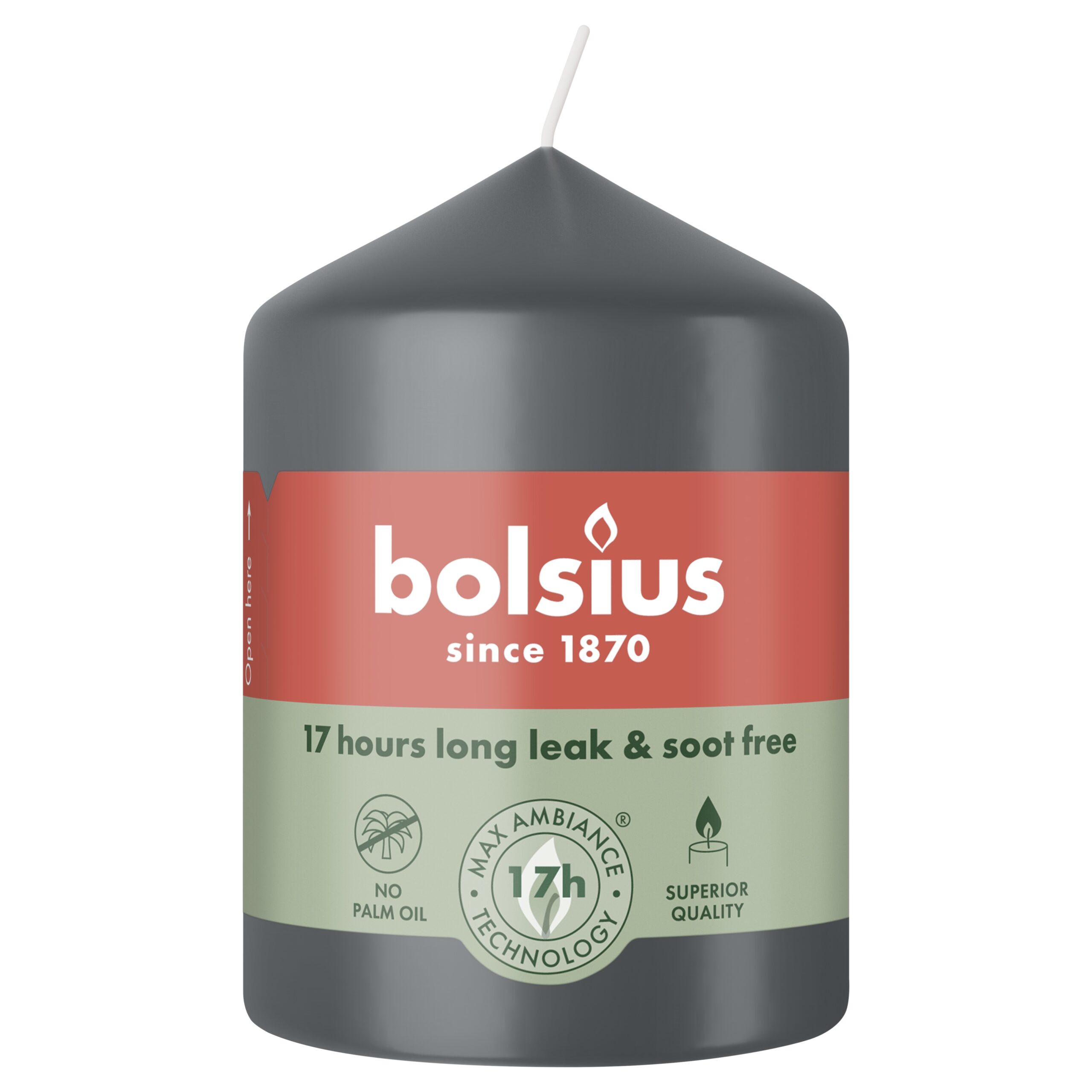 Bolsius Stompkaars 80/58 Stormy Grey (1 stuk)