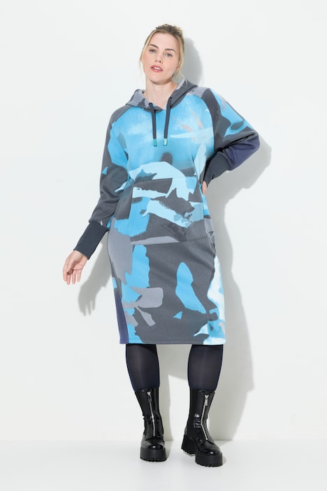 Sweatkleid, Kapuze, Langarm, oversize