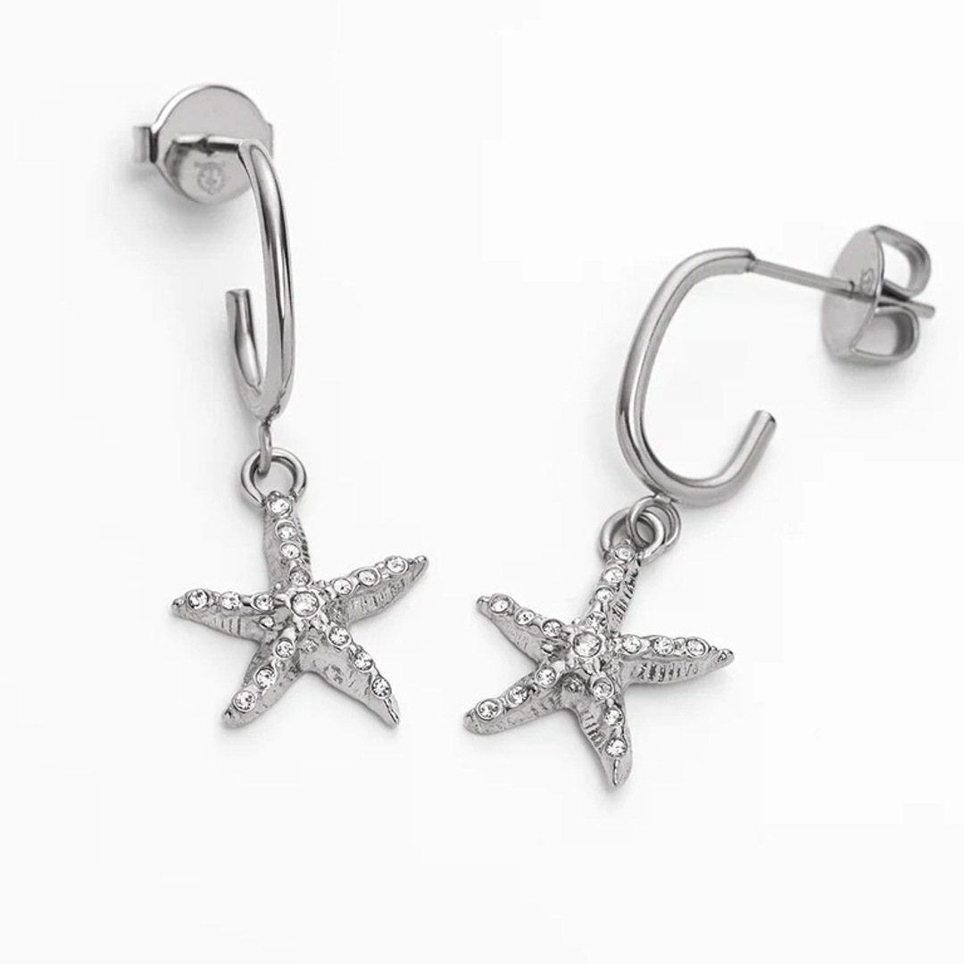 Paul Hewitt Sea Star Hoops Ohrringe Marinium Ocean Steel Silbrig
