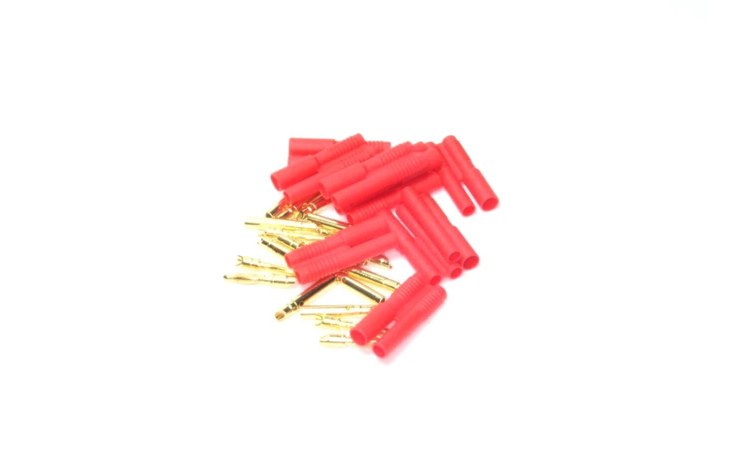 Stecker 2 mm Gold mit Gehäuse 10 Stück2 mm Gold Stecker / Buchse mit Gehäuse