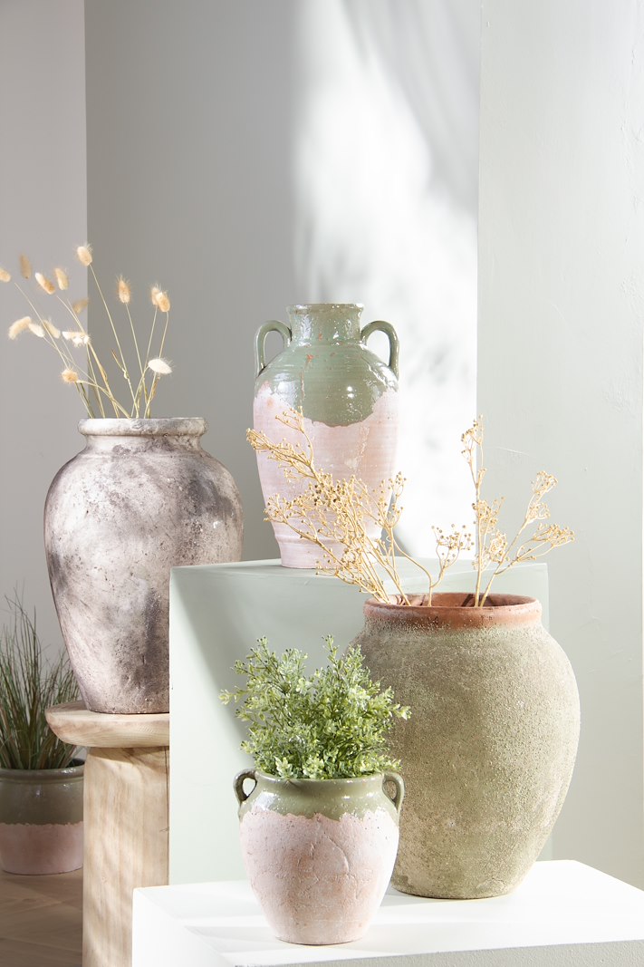 Luna vase/krukke Terracotta og grønn Ø22 H40 cm