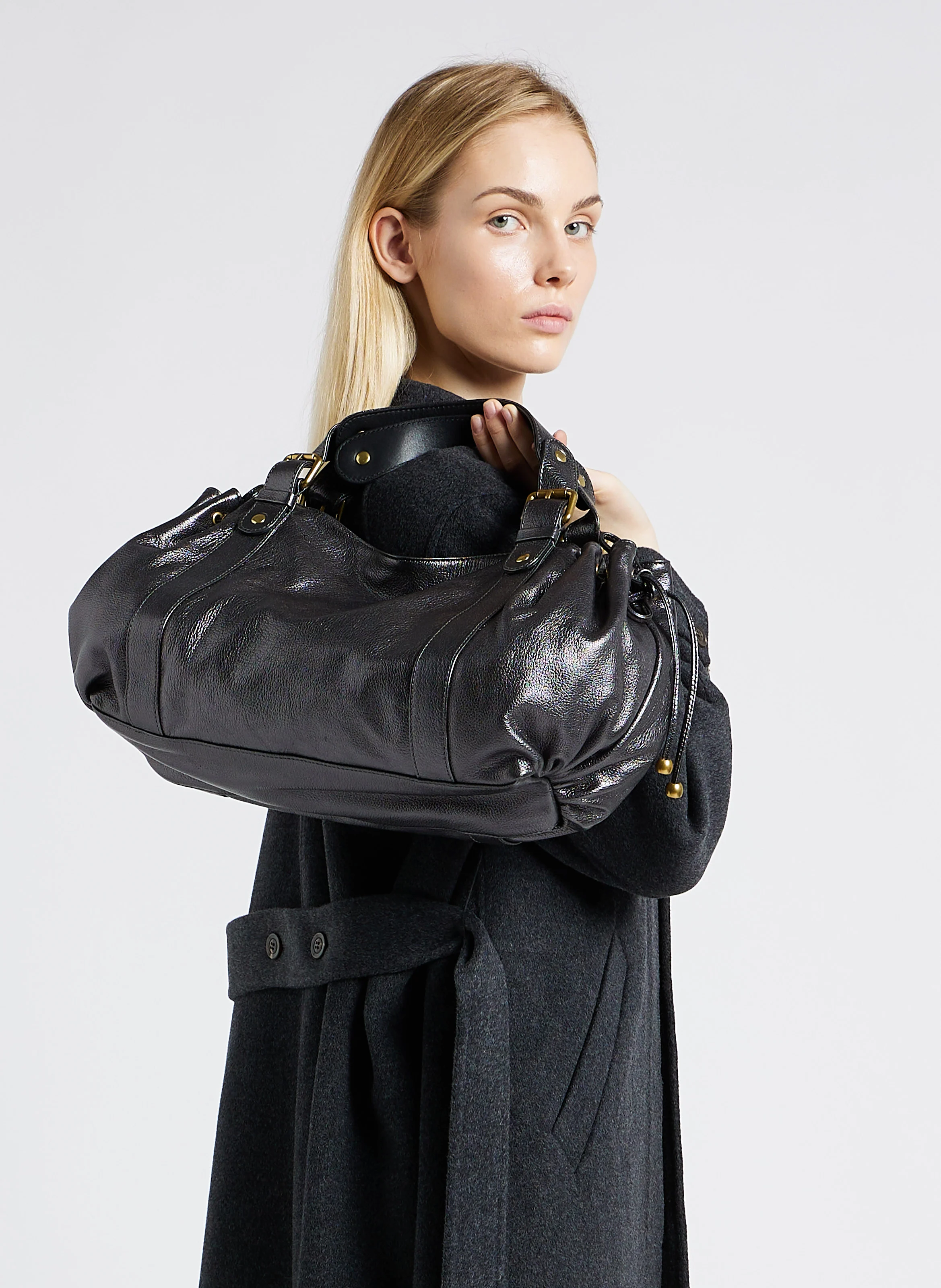 24H - Sac à main en cuir | Gris