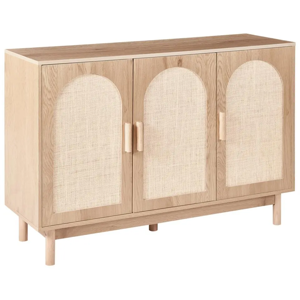COSTELLO - Dressoir met 3 deuren - Lichtbruin - Vezelplaat