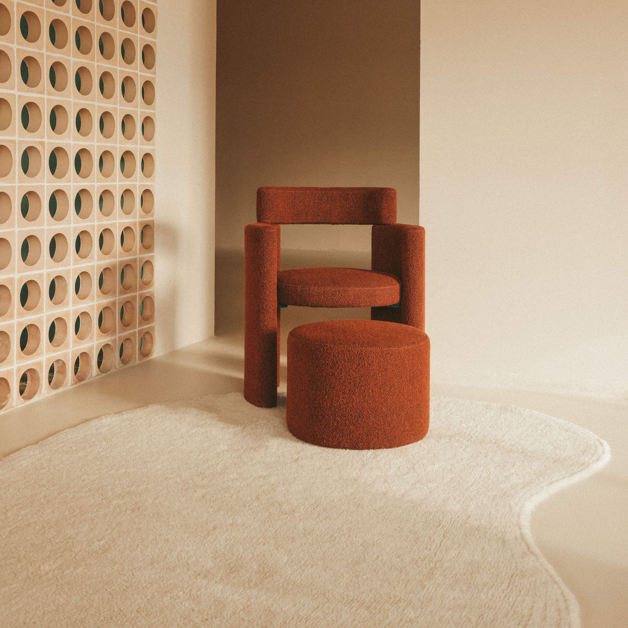 SILHOUETTE - Tapis laine lavable | Beige