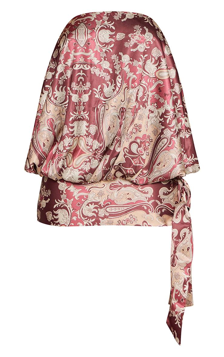 Prune Mini Robe Imprimée Bandeau À Effet Bouffant