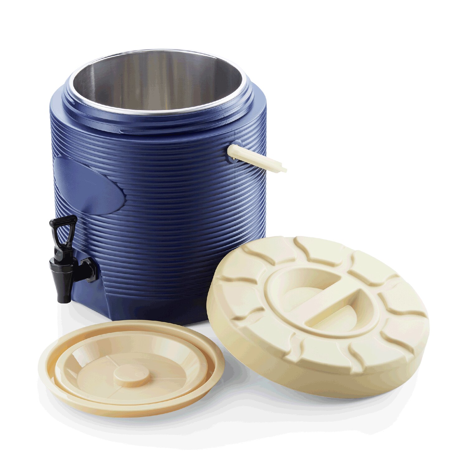 Getränkebehälter, Getränkebehälter mit Zapfhahn, Thermogetränkebehälter - blau,12 L