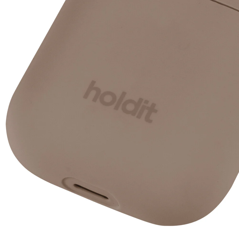 Holdit  Silicone cover Silicone AirPods 1/2 cover - Mocha Brown
