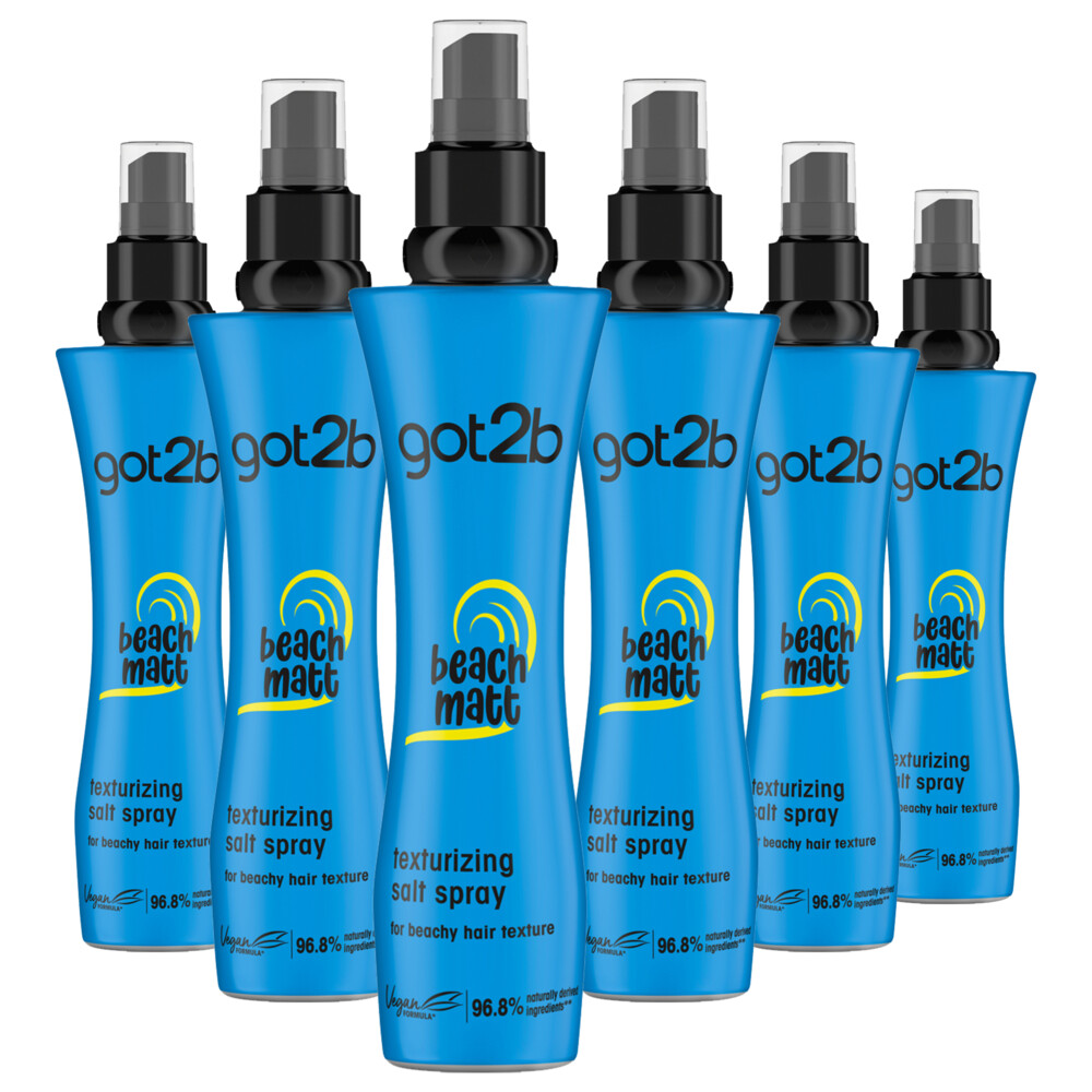 6x Got2b Hairspray Beach Babe Salt Spray200 ml