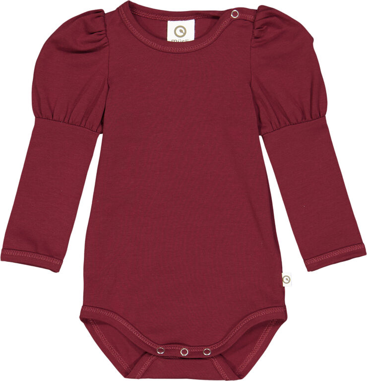 Müsli by Green Cotton Cozy me puff l/s body Cabernet