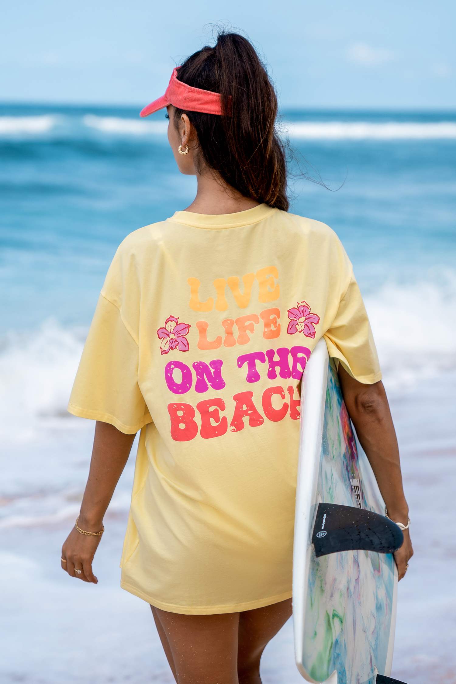T-shirt à col rond et demi-manches jaune