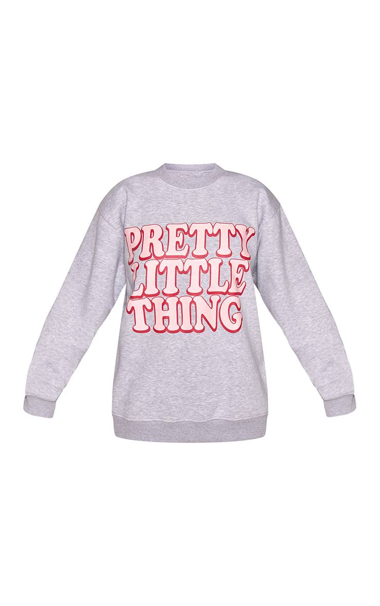 Gris Sweat-shirt À Enfiler Chiné Prettylittlething Imprimé