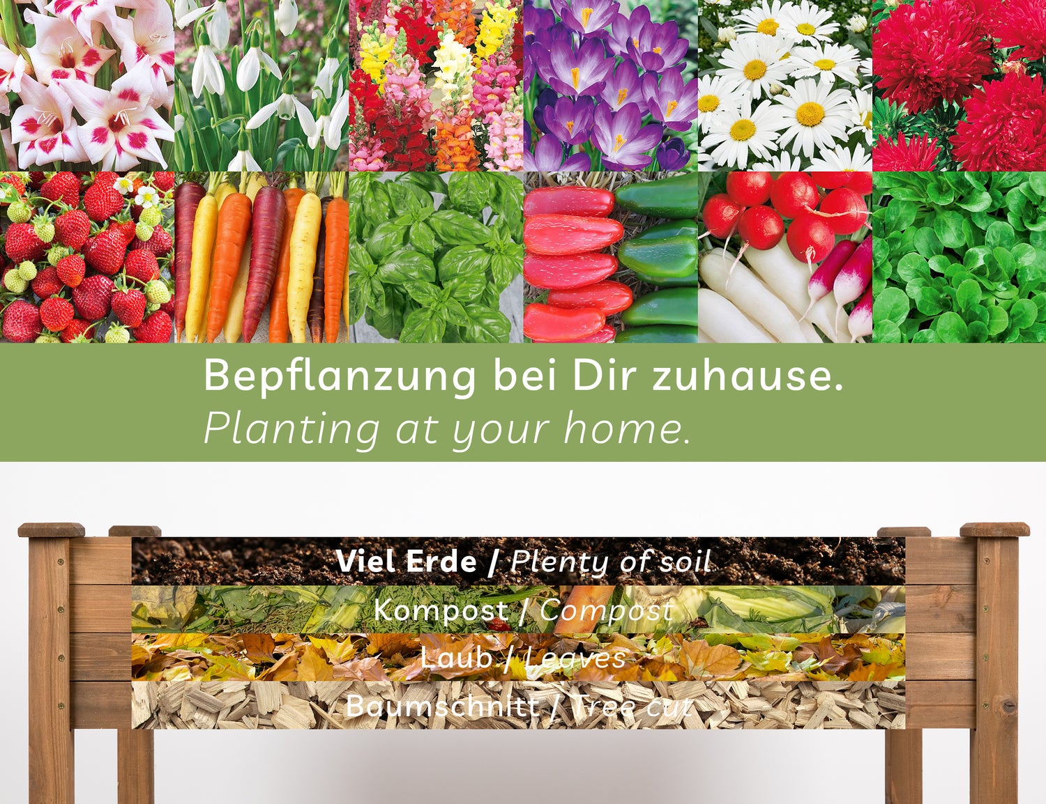 needs&wants® Grote houten verhoogde bak voor tuin, balkon en terras; XL rechthoekige smalle plantenbakset met fleecevoering; kruidentuinbak, decoratief, donkerbruin