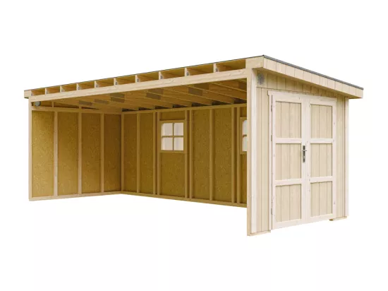 Abri de Jardin Qualité Premium 14,3 m² - H231x248x648 cm - Sans plancher e paroi latérale - Timbela M941B