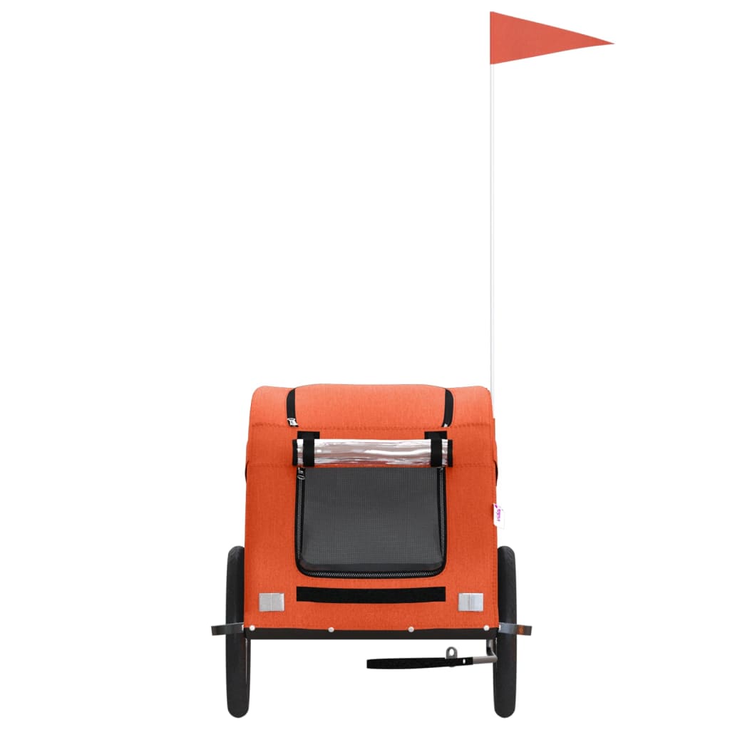 vidaXL Pet Bike Trailer Iron Oxford Cloth Orange