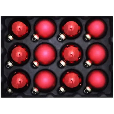 Riffelmacher Weihnachtsglaskugeln rot, 24 Stück