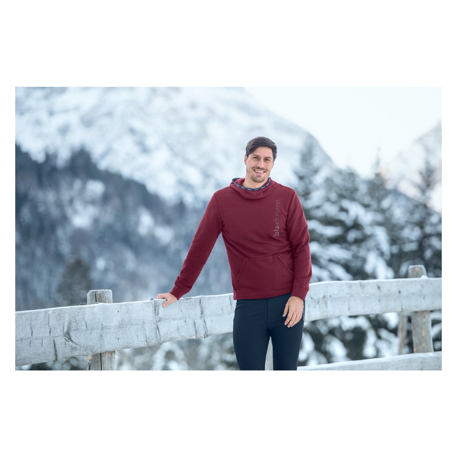 black forest Stehkragen-Hoodie  - cherry