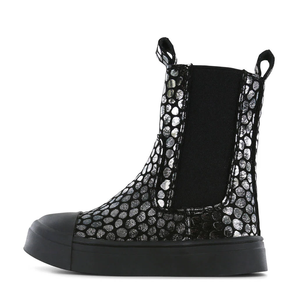 Shoesme enkelboots zwart/zilver