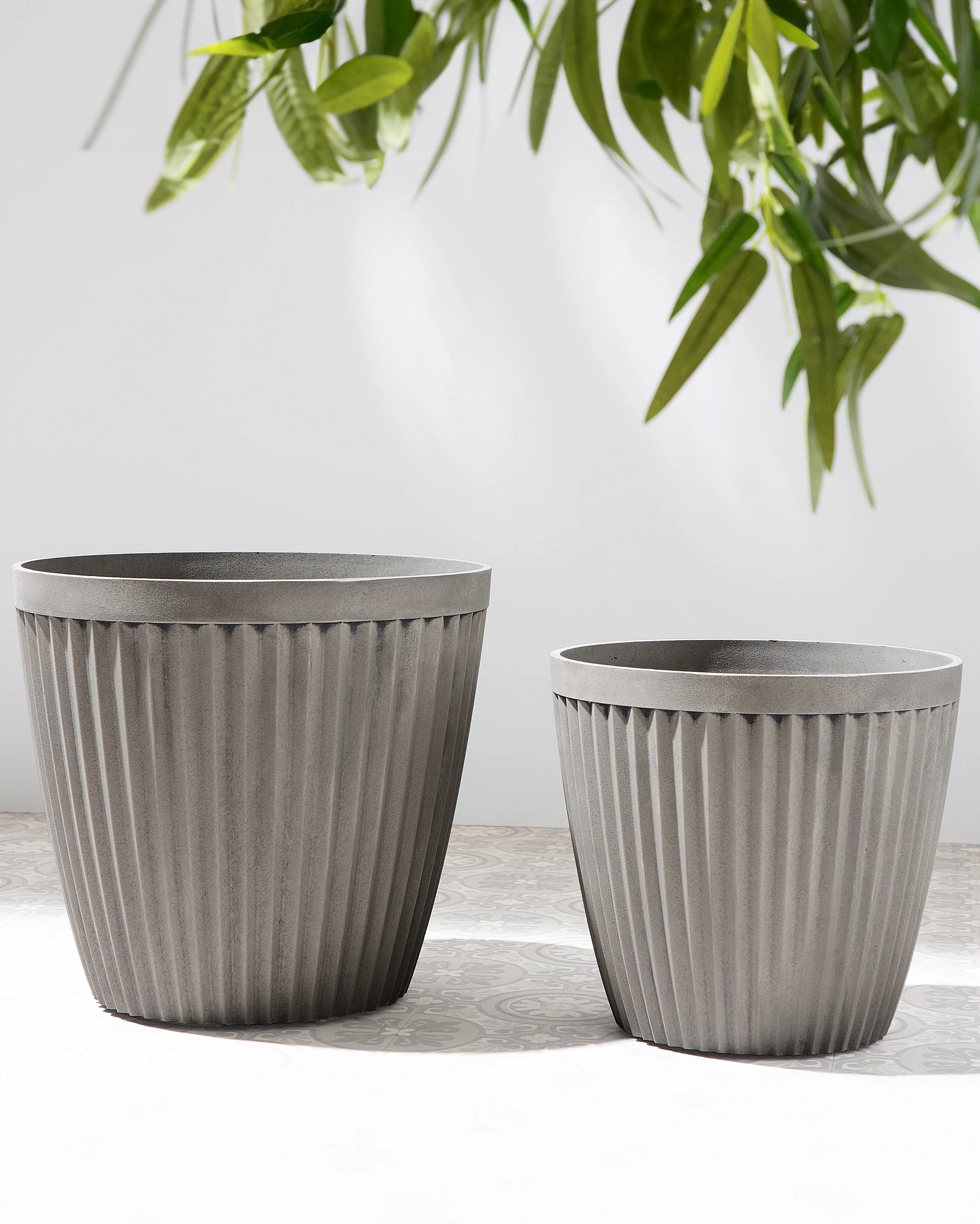 Set van 2 bloempotten POKA 36 cm Taupe