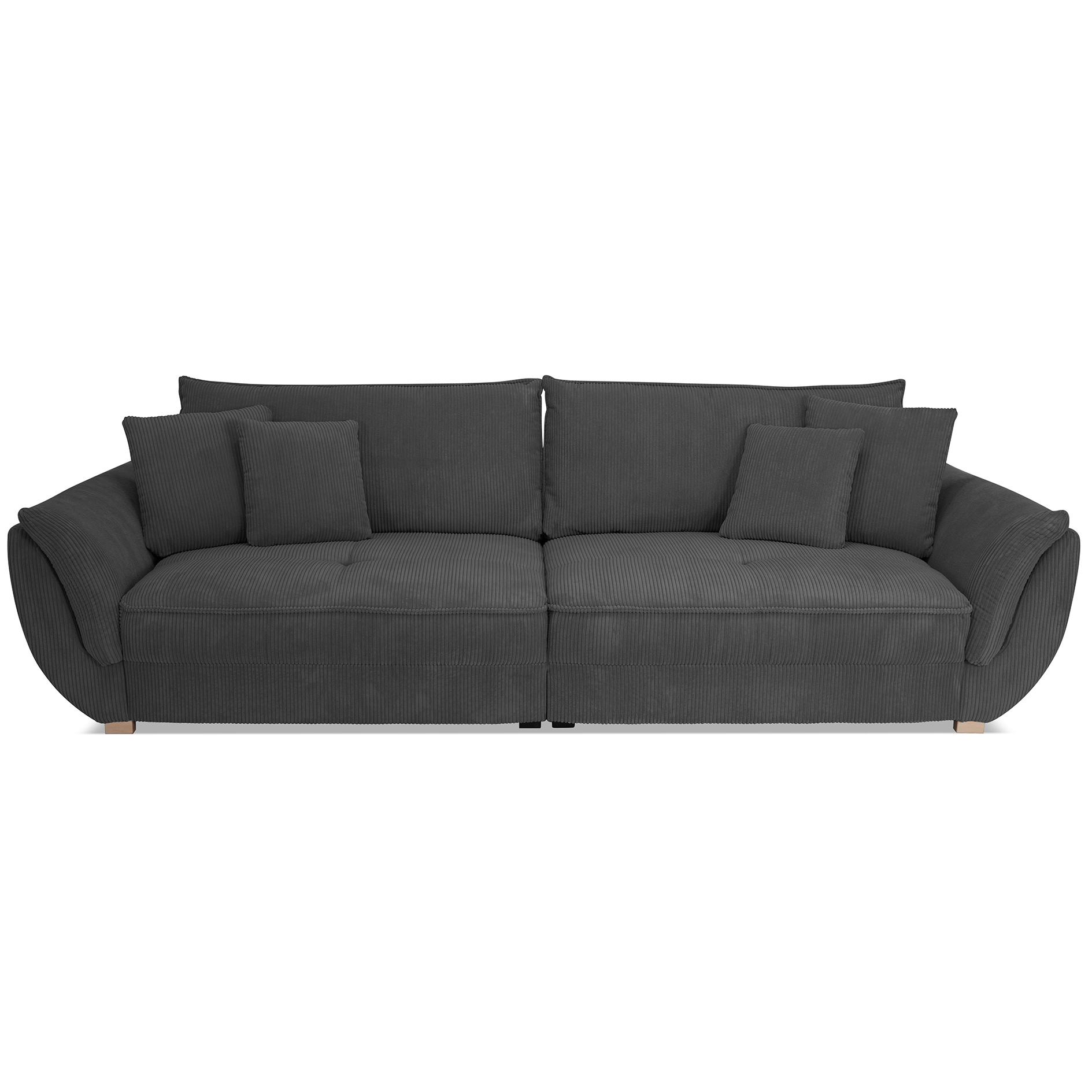 Big Sofa - anthrazit - Cordstoff - mit Kissen