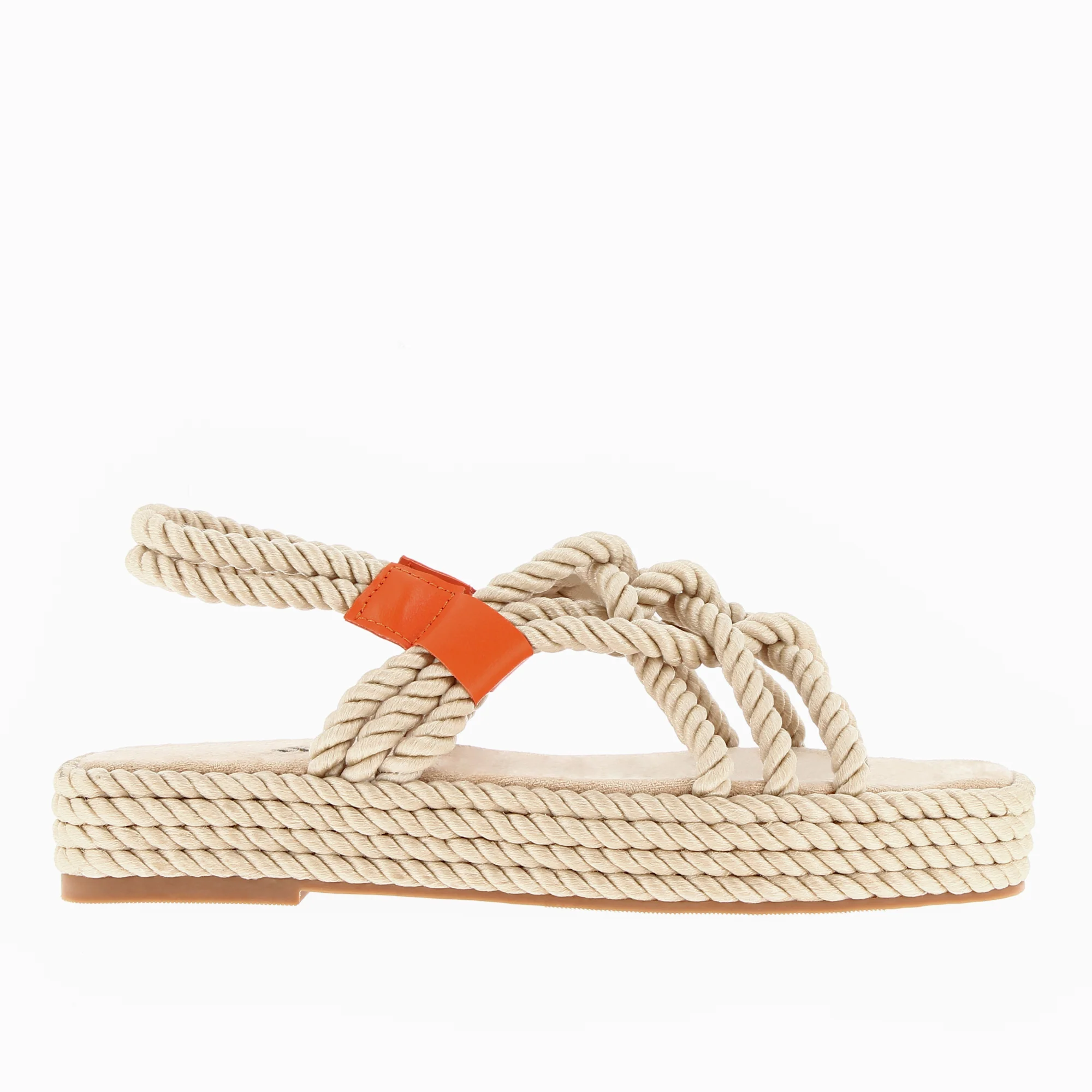 Sandales plates-Sandales en corde Anya beige à plateforme