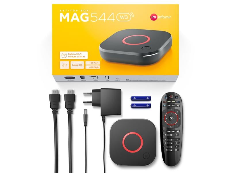 Infomir Mediaplayer / IPTV Player MAG544 W3 Set-Top-Box mit 4K-Auflösung