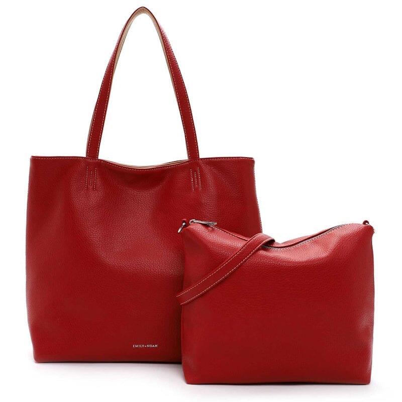Emily & Noah Eva Bag in Bag Reversible Shopper Red