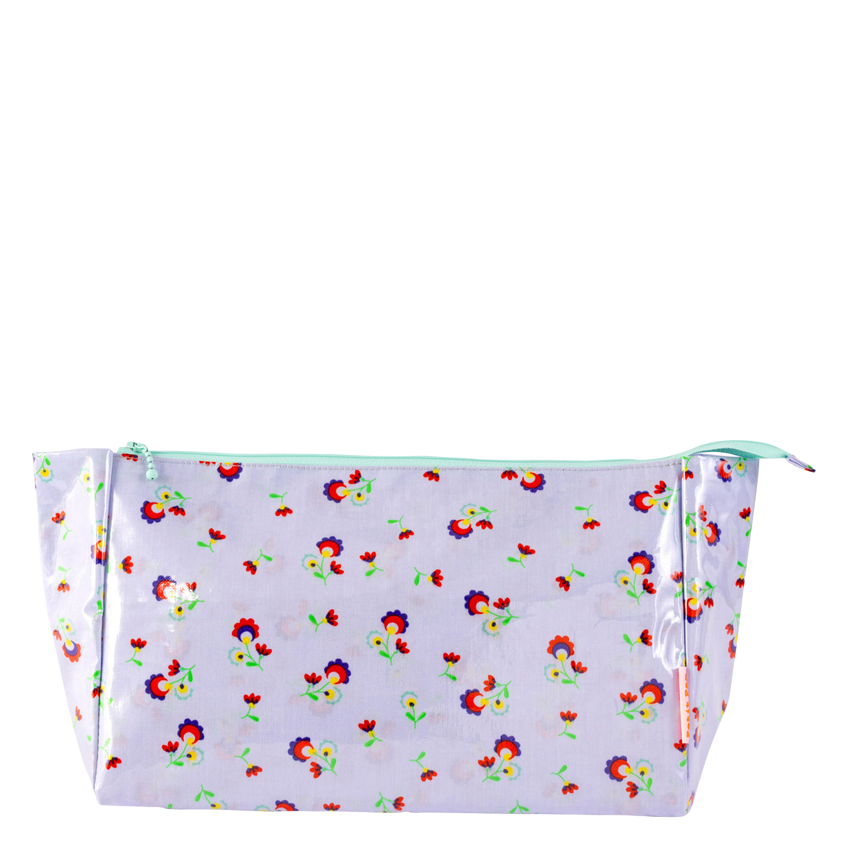 Trousse de toilette imprimé fleuri en coton enduit | Violet