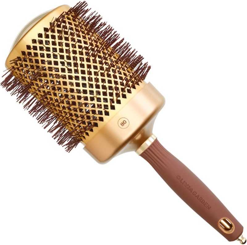 Olivia Garden - Expert Blowout Shine Wavy - Haarborstel - Goud/Bruin