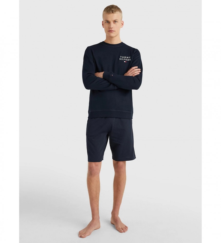 Moletom Tommy Hilfiger azul marinho com gola redonda