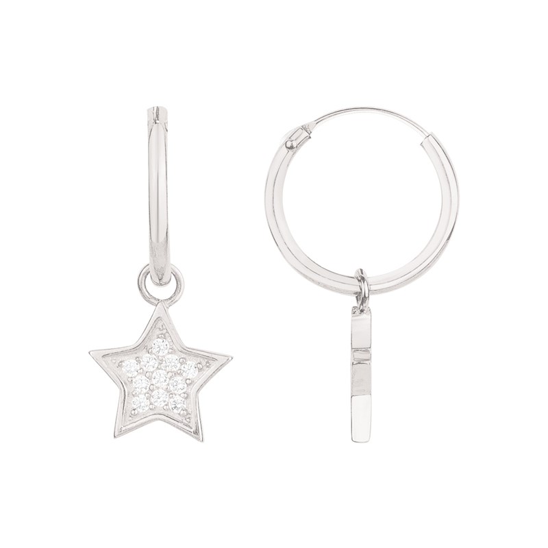 Créoles en Argent avec oxyde de zirconium blanc