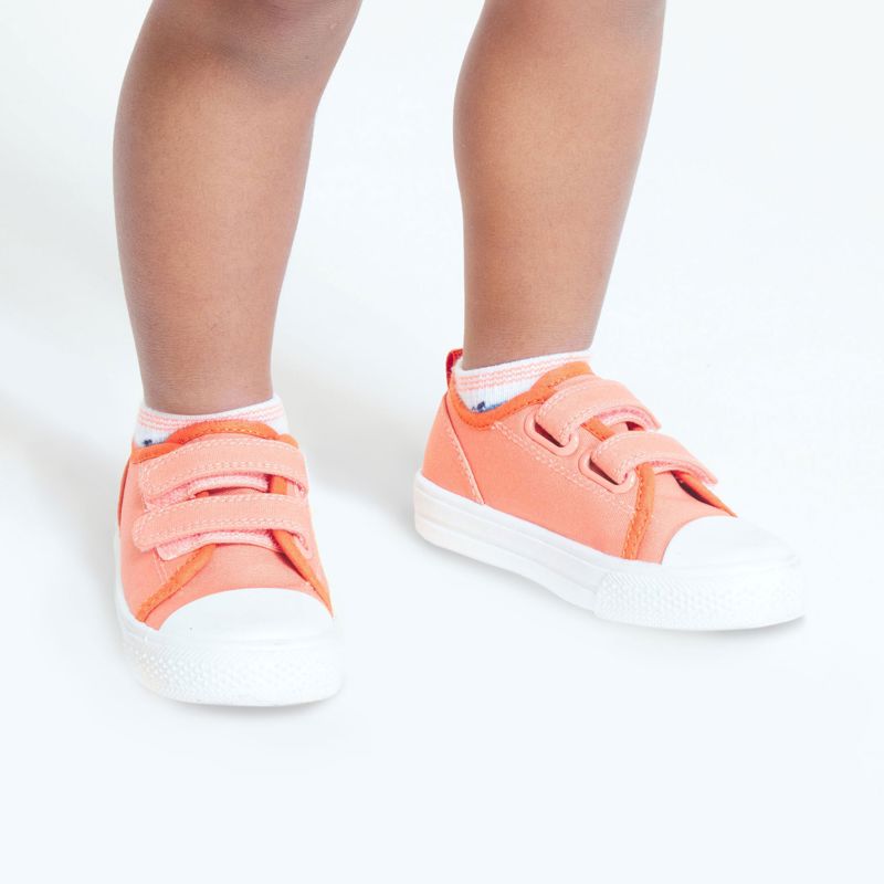 Tennis toile à scratch orange bébé garçon Orange
