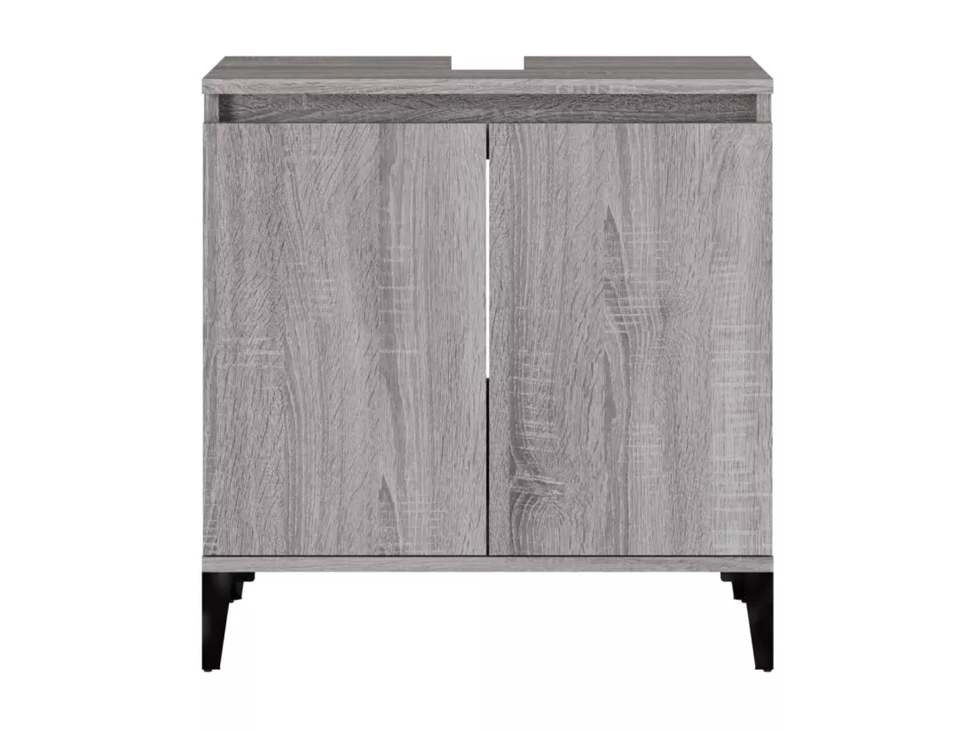 Meuble d'évier sonoma gris 58x33x60 cm bois d'ingénierie