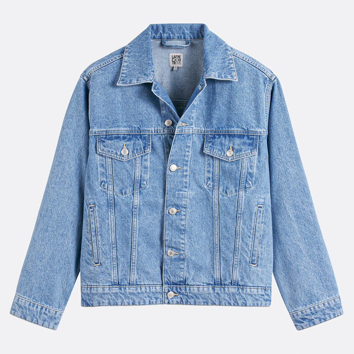 COLEÇÕES LA REDOUTE<br>Colete jeans oversized com botões