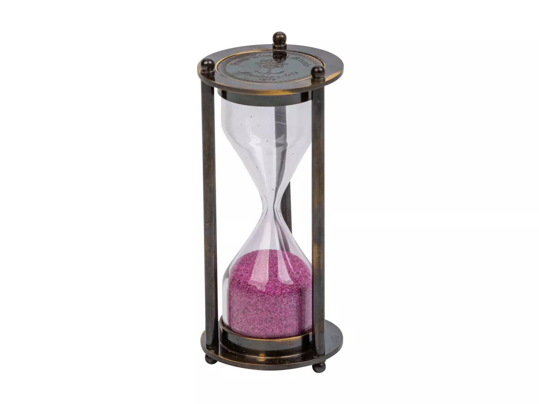 Sablier 1 minute en métal marron d5x10h
